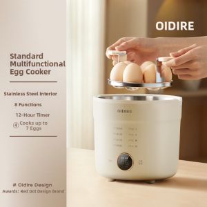 OIDIRE |Mini Electric Egg Cooker 2026 Multi-Function Steamer Auto Shut-off