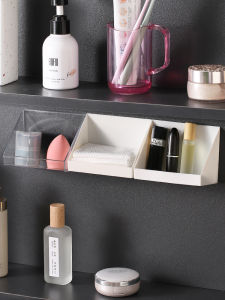 Bathroom Mirror Cabinet Storage Box Wall-Mounted Punch-Free For Home Washstand Cosmetics Cosmetic Contact Lenses Facial Wipe Storage Rack