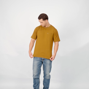 LGS - Kaze Collection - Kaos Pria Lengan Pendek Katun - Kaos Polos Bertekstur - Cokelat - Slim Fit - JTS.322.S3520F.06.C