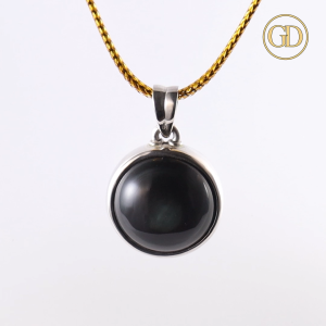 จี้เงินสเตอร์ริง ประดับหิน Rainbow Obsidian