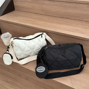 Túi Đeo Vai Đơn Cho Nữ 2023 Túi Đeo Chéo Thêu Hình Học Túi Đeo Chéo Cotton Phong Cách Hàn Quốc Thời Trang Đơn Giản Túi Đeo Vai