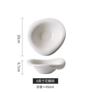 Good-looking Salad Bowl Japanese Shaped Shallow Bowl For Home Cold Dish Cold Noodle Bowl Creative Ceramic Frosted Triangle Fruit Bowl