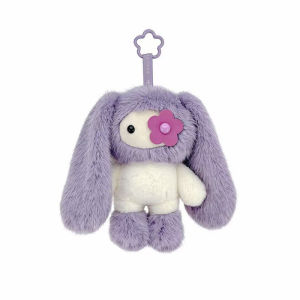 Cute Juju Rabbit Plush Keychain Flower Eye Bunny Stuffed Doll Kawaii Long Ears Animals Bag Pendant Car Keyring Toy Gift for Girl
