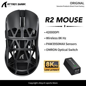 ATTACK SHARK | ATTACK SHARK R2 8K Magnesium Alloy Tri-Mode Mouse PAW3950 48g OMRON Optical Switch 42000DPI 750IPS for Gaming Office