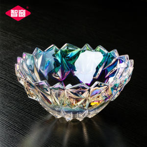 Nordic Style Large Crystal Glass Fruit Tray Candy Tray Luxury Creative Modern for Living Room Coffee Table Fruit Serving Tray