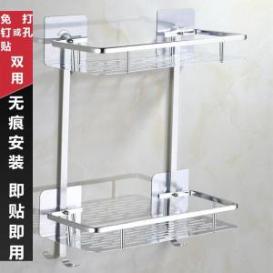 No-Drill Bathroom Shelf Wall-Mounted Toilet Washstand Storage Rack Aluminum Alloy Oxidation Finish Kitchen Bathroom Organizer