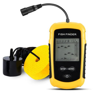 PUPOPAN | PUPOPAN Portable Handheld Fish Depth Finder Sonar Castable LCD Screen Kayak Boat Fishfinder Transducer for Water Fishing