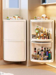 Giá Để Gia Vị Quay Được Cho Nhà Bếp Giá Để Đồ Đa Năng Treo Tường Góc Phòng Tắm Hộp Đựng Đồ Dùng Nhà Bếp Bằng Nhựa Không Cần Khoan