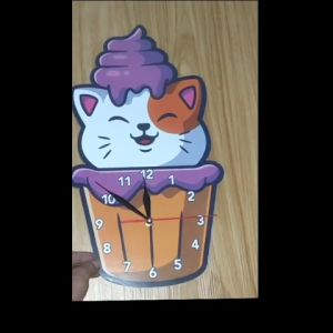 Jam dinding dekorasi pajangan ruangan minimalis model karakter ice cream BESAR c189