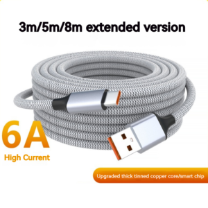 120W USB Type-C Fast Charging Data Cable 6A for Samsung iPhone 15 16 17 Huawei Xiaomi