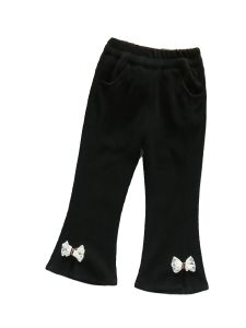 Girls Spring Autumn Casual Flared Pants Butterfly Knot Slit Long Trousers Childrens Versatile Comfortable Fashionable Kids Clothing