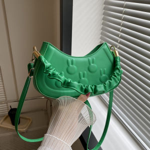 Niche Style Texture Ruched Underarm Bag Female 2023 New Arrival Trendy South Korea Small Square Bag Easiest for Match Ins Shoulder Messenger Bag