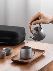 IMPERIAL VIN | Bộ Trà Du Lịch Tiện Lợi Thép Không Gỉ Phong Cách Retro 1 Bình 2 Tách