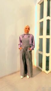 Overall Jumpsuit Panjang Wanita Linen Adem Bestseller