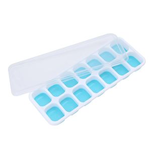 14 Grid 4Pcs/Set CubeTray Stackable Silicone Ice Mold with Removable Lid Easy-Release For Cocktail Freezer Kitchen Tools