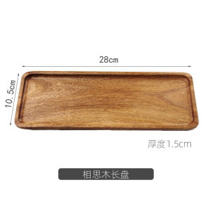 Retro Wooden round Tray Afternoon Tea Small Snack Plate Coffee Cup Holder Photography Plate Simple Style Handmade Dining Utensils