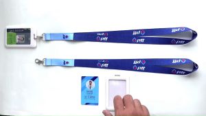 สายคล้อง อเนกประสงค์ ลาย PTT พร้อมกรอบพลาสติกใส่บัตร มีเก็บเงินปลายทาง