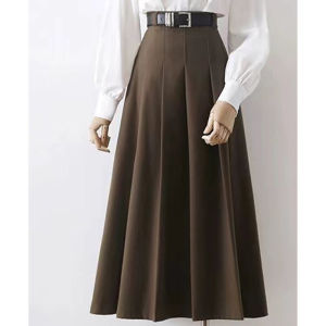 กระโปรงทรงเอเอวสูง กระโปรงสั้นผ้าขนสัตว์ กระโปรงทรงเอ กระโปรงสั้นผู้หญิง กระโปรงยาวปานกลาง ดีไซน์ยูโร