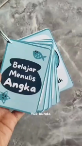 Flashcard Mainan Edukasi Anak Pintar Flashcard Kartu Belajar Anak Flash Card Belajar Menulis Angka 1-20 Free Ring Kertas Tebal