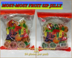 Tiwi Mosy-Mosy Fruit Sip Sweet Flavored jelly (24pieces per pack) with Straw