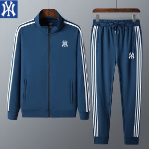 Autumn Winter Mens Sportswear Set Fleece Lined Casual Stand Collar Open Cardigan Sweatshirt And Pants Running Outfit Two Pieces