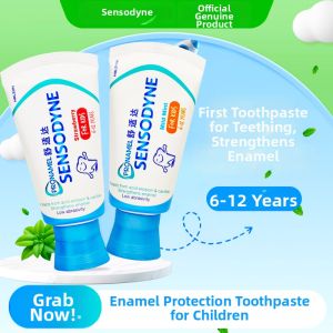 Sensodyne | Enamel Protecting Fluoride Toothpaste For Teething Kids 2-6-12 Years Old Strawberry Flavored