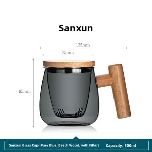 SANXUN | Tea Infuser Cup with Lid for Tea Separation
