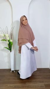 FRENCH BERGO KHIMAR TIGA LAYER SABRINA JUMBO SYARI / JILBAB KHIMAR TERBARU MALAY SYARI
