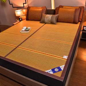 Foldable Ice Silk Bamboo Mat 1.5 Meters Double Sided Cooling Mat for Home Use Summer Bedding Suitable for Dormitory Single Person