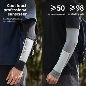 Miiow | Mens Ice Sleeve Sunscreen Outdoor Cycling Driving UV Protection Summer Thin Hand Protector Sleeve Pocket Design Sporty Style