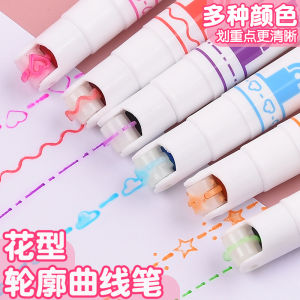 ปากกาไฟฟ้าแบบมีขอบสำหรับการวาดลายลักษณ์อักษรแบบมืออาชีพ ปากกาเส้นโค้งสำหรับนักเรียน ปากกาเส้นสีสันสดใสสำหรับการวาดขอบและเส้นโค้ง