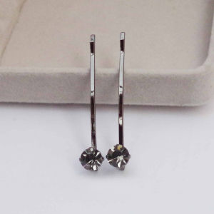 กิ๊บติดผมแบบหนีบข้างสำหรับผู้หญิง ดีไซน์ใหม่ปี 2025 สไตล์ไฮเอนด์ เครื่องประดับผมขนาดเล็กสีดำประดับเพชร ทรงยาว