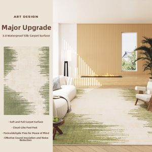 QISHUO | Luxurious Washable Waterproof Vintage Creamy American Style Rug