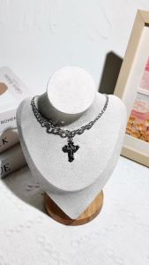 Bandai | High Quality Cross Titanium Steel Non Fading Necklace Domineering and Trendy Mens hip hop Pendant Chain New Handsome Men Women