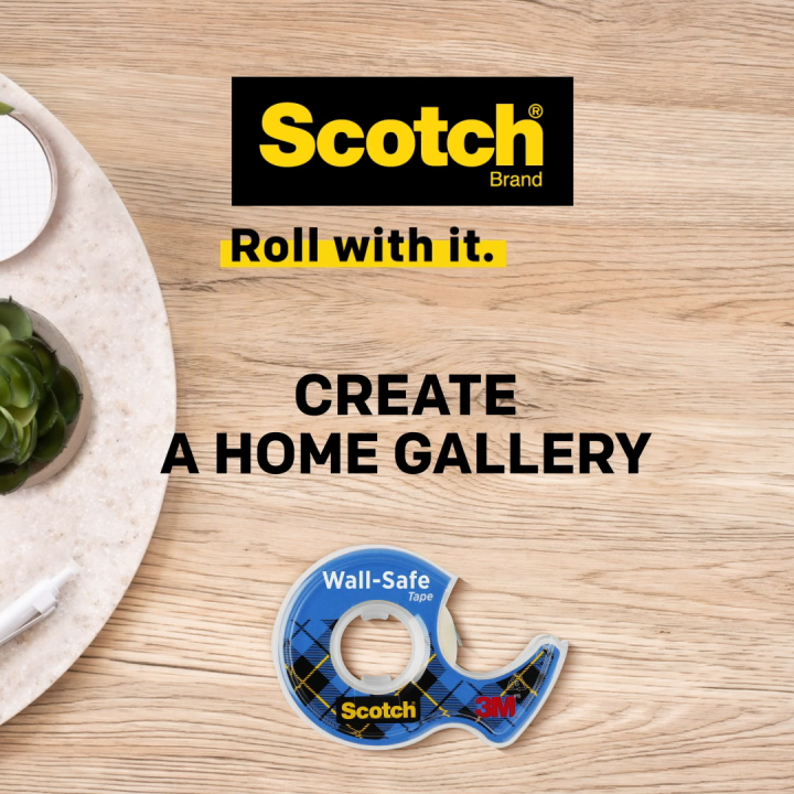 3M™ Scotch® Wall Safe Tape, With Dispenser, 1 roll/pack, 19 mm x 16.5 m, For office, school & art purposes