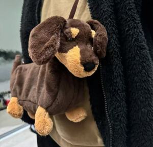Sausage Dog Plush Backpacks Kawaii Puppy Soft Stuffted Bag Versatile Plush Backpacks Cartoon Plush Shoulder Bag Gift for friend