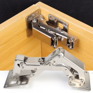 1/2Pcs 175 Degrees Frameless Cabinet Door Hinges Hidden Hydraulic Adjustable Mounting Hinge Wardrobe Soft Closing Buffer Dampers