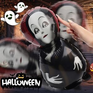 ลูกโป่งยืนลูกโป่งอลูมิเนียมฟอยล์เป่าลมดีไซน์รูปตุ๊กตาสยองขวัญสำหรับงานปาร์ตี้ฮาโลวีน Hiasan Taman Rumah