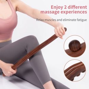 20 Beads Massage Massager for Back Wooden Guasha Scraping Shoulder Neck Waist Stick SH228