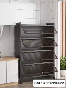 Rak Oven Microwave Rak Dapur dengan Pintu Dapur Kabinet Penyimpanan Rak Kabinet Dapur RakPenyimpanan