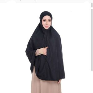 Hijab Instan Bergo Umroh Haji Jumbo Resleting Saku Silky Premium