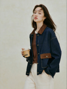 INMAN | Natural Denim Retro Corduroy Collared Jacket