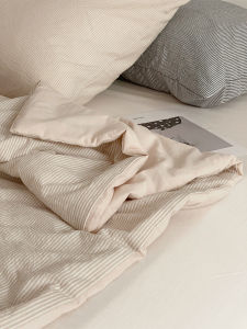 Japanese Style Washed Cotton Summer Coolness Quilt Set Four Pieces Air Conditioner Compatible Soybean Fiber Filled Lightweight Blanket