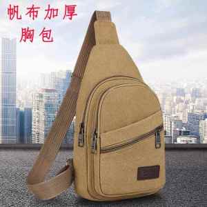 2023 New Mens Canvas Chest Bag Crossbody Bag Leisure Waist Bag Single Shoulder Bag Small Bag in Front of the Chest