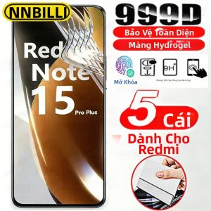 NNBILI 5 Miếng Dán Bảo Vệ Màn Hình Hydrogel Cho Xiaomi Redmi Note 15 Pro Plus 4G 5G - Chống Trầy Xước Chống Vân Tay Độ Nét Cao