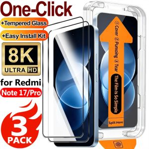 3Sets Screen Protectors with One-step Dustfree Easy Install Kit for Redmi Note 17 17Pro 9H Hard Tempered Glass Films