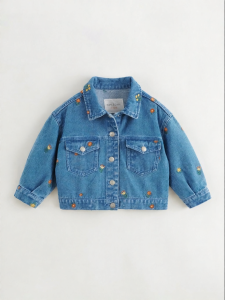 Marc&Janie | Full Bottom Embroidered Soft Denim Jacket For Girls