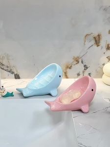 Unique Whale Soap Dish Creative Water Draining Holder For Bathroom Home Toilet Sink Decoration