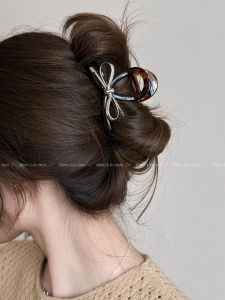 Metal Bow Claw Clip Womens Medium Elegant Fancy Shark Clip Korean Style Back Head Updo Hair Clip Head Accessories