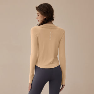 VOJ Womens Yoga Fitness Running Long Sleeve Top Set Quick Dry Breathable Loose Fit Autumn Winter Sports Training Clothes